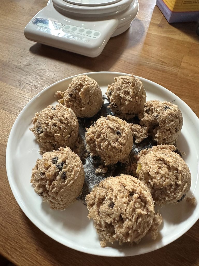 Rock cake shapes, formed by small icecream scoop